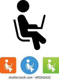 Person In Chair Using A Laptop Computer Icon