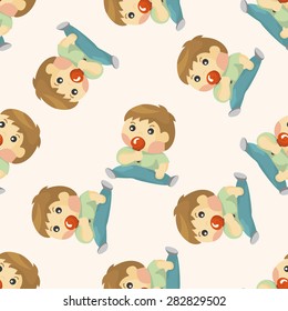 person character baby ,seamless pattern