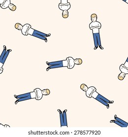person character , cartoon seamless pattern background