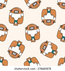 person character, cartoon seamless pattern background