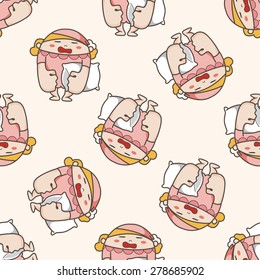 person character, cartoon seamless pattern background