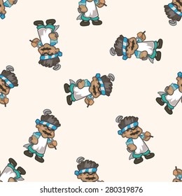 person character golfers , cartoon seamless pattern background