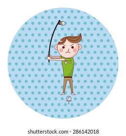 person character golfers theme elements
