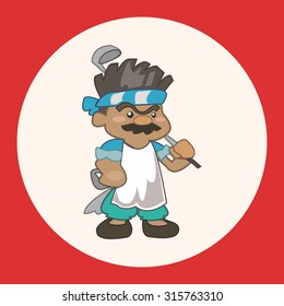 person character golfers theme elements