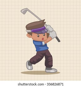 person character golfers theme elements