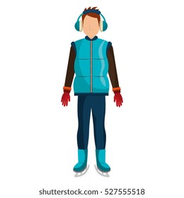 person character with winter clothes