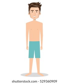 person charcter with Swimwear