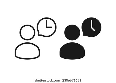 Person chat time icon. Illustration vector