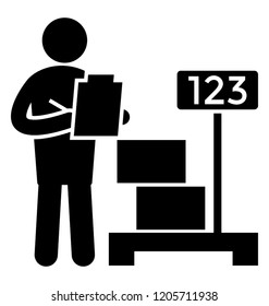 Person is checking inventory and writing, inventory checking  