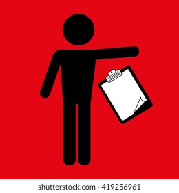 person with checklist design 