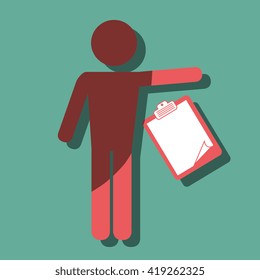 person with checklist design 