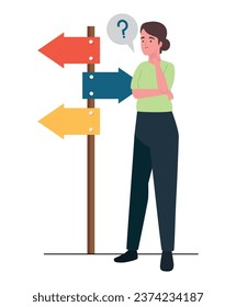 person choosing direction opportunity illustration isolated