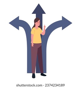 person choosing direction search isolated