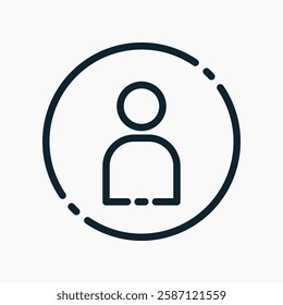 A person in a circle icon