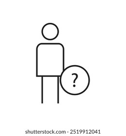 Symbolentwurf für Personenkreisfragen. Schwarzes Out Line-Symbol.