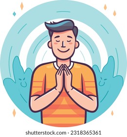 Person clapping hand during a live performance, such as a concert, theater show, or sporting event. Person thankful or pray