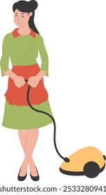 Person Cleaning Illustration with Simple Cartoon Design. Flat Vector Character