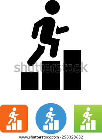 Person climbing a career path icon