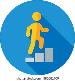 Person Climbing A Graph Icon