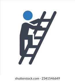 Person climbing a ladder icon
