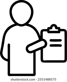 Person with Clipboard and Efficient Service Management concept as A person holding a clipboard providing efficient service management set against a clean background offering space