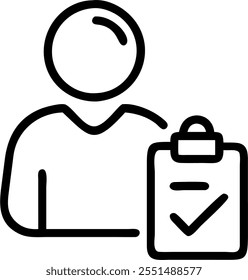 Person with Clipboard and Efficient Service Management concept as A person holding a clipboard providing efficient service management set against a clean background offering space