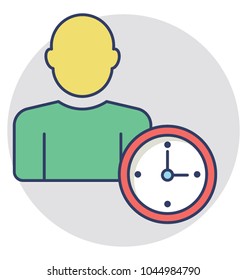 
A person with clock symbolising appointment
