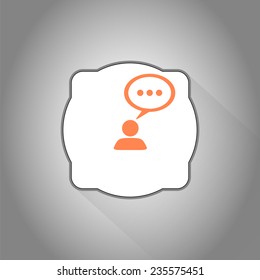 A person with a cloud. Human thought bubble above his head. Flat design style. Made in vector illustration