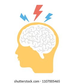 
A person with cloud and thunder symbolising brainstorming
