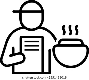 Person with Coffee Cup and Menu for Restaurant Service concept as A person holding a coffee cup and menu set against a clean background offering ample space for text or graphics sy