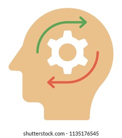 
A person with cogwheels symbolising thinking process

