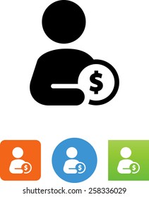 Person with a coin icon