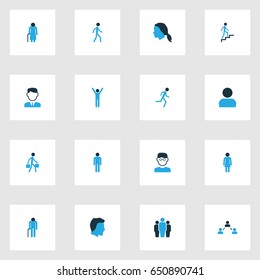 Person Colorful Icons Set. Collection Of Contact, Human, Clever And Other Elements. Also Includes Symbols Such As Running, Profile, Smart.