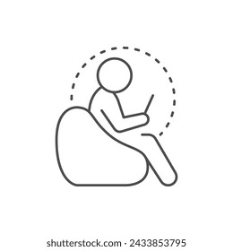 Person in comfort zone line icon