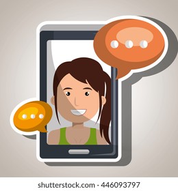 person communicating online isolated icon design, vector illustration  graphic 