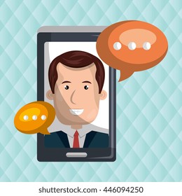 person communicating online isolated icon design, vector illustration  graphic 