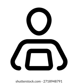 Ícone Da Pessoa Na Linha Moderna Do Computador. Símbolo vetor mínimo profissional que representa a tecnologia de navegação de código de trabalho e produtividade digital.
