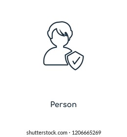 Person concept line icon. Linear Person concept outline symbol design. This simple element illustration can be used for web and mobile UI/UX.