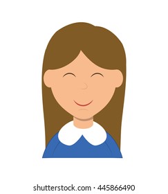 Person concept represented by cartoon woman icon. isolated and flat illustration 