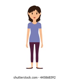 Person concept represented by cartoon woman icon. Isolated and Flat illustration