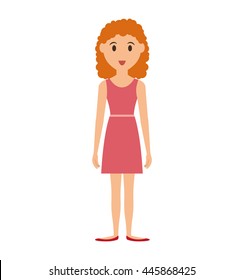 Person concept represented by cartoon woman icon. Isolated and Flat illustration
