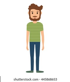 Person concept represented by cartoon man icon. Isolated and Flat illustration