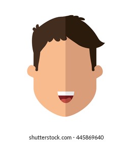 Person concept represented by cartoon man icon. Isolated and Flat illustration