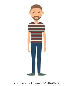 Person concept represented by cartoon man icon. Isolated and Flat illustration