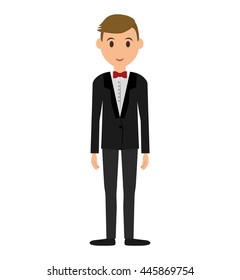 Person concept represented by cartoon man icon. Isolated and Flat illustration