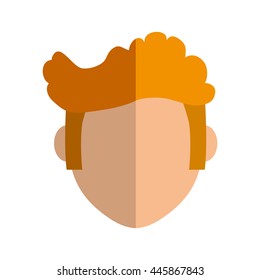 Person concept represented by man head icon. Isolated and Flat illustration