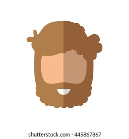 Person concept represented by man head icon. Isolated and Flat illustration