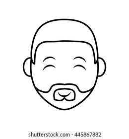 Person concept represented by a man head icon. Isolated and Flat illustration