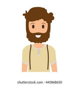 Person concept represented by man cartoon icon. Isolated and Flat illustration