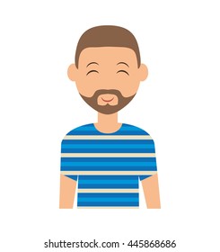 Person concept represented by man cartoon icon. Isolated and Flat illustration